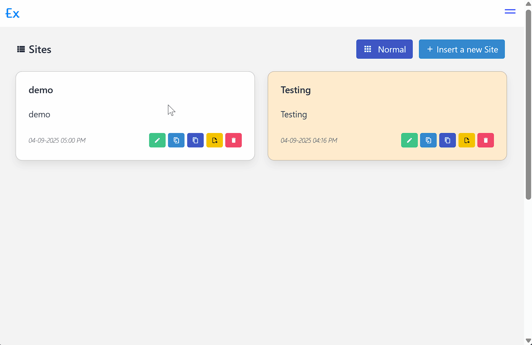 Insert Site Manually