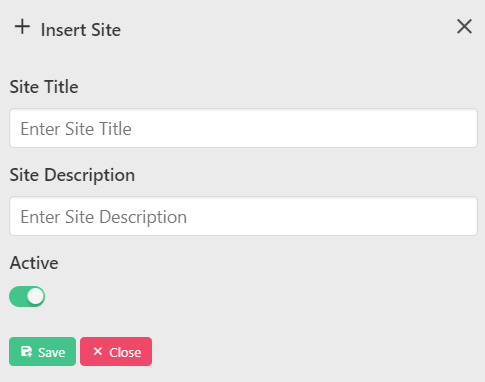Insert Site Manually