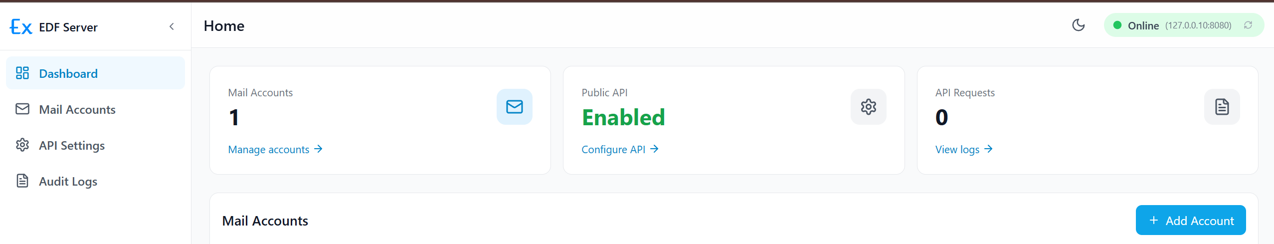 Local Server Dashboard