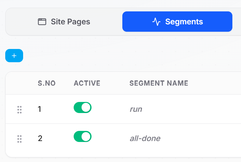 Segment List Interface