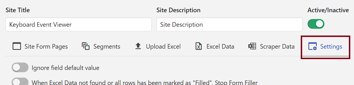 Site Settings